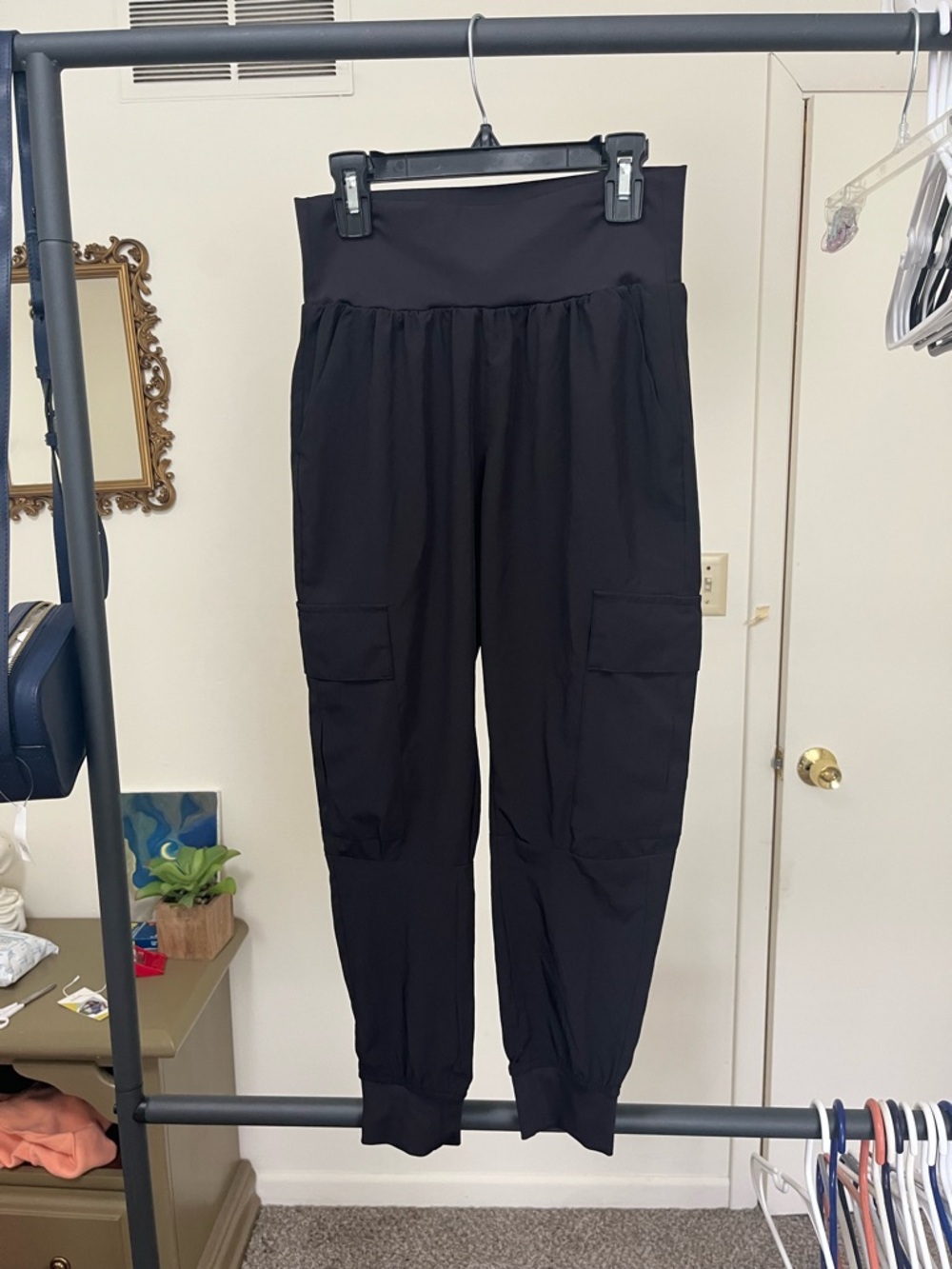 Gottex Black Cargo Track Joggers